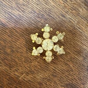 Edwardian Style “Starburst” Gold-Tone Crystal Brooch